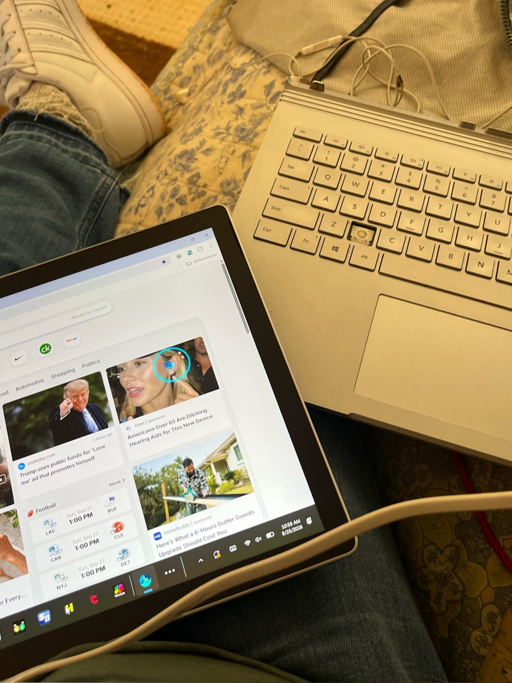 Microsoft surface pro Silver Laptop and Black Tablet Duo for Home Office